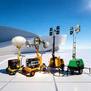 Portable Outdoor LED Mobile Light Tower Solar Diesel Telescopic Mast 5m 7m 9m Lighting Tower