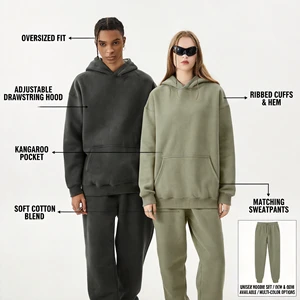 Wholesale Men's Casual Suits Plus Size Sports High Quality Sweatsuits Terry FLeece Baggy Track Suits Unisex