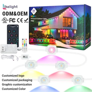 Programmable RGB DC24V 36V IP67 Permanent Holiday LED Lights for House Exterior Roofline Soffit Architectural Accent Project