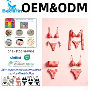 Customized Beach Swimsuit Women Special Fabric Swimsuit Hot Sale Custom Print Swimming Suits Backless Two Piece Bikini