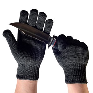 Black Level 5 Anti-cut Glove Safety Cut Proof Stab Resistant Wire Metal Work Garden Kitchen Household Safety