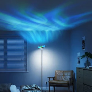 Modern Floor Lamp With Multicolored LED Light Touch Control Adjustable Height