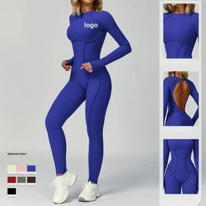 Elegant Women Fitness Sport Nylon New Sportwear Trendy Blue Yoga High Quality Gym Jumpsuit for Women