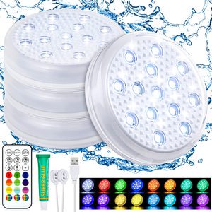 2026 Upgraded IP68 Waterproof LED Pool Lights 16-Color Changing Underwater Floating Light Remote Magnetic Suction Cup