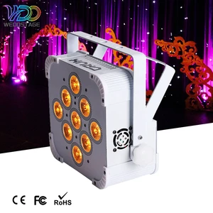 Hot Sale WEDOSTAGE Disco LED Projection Lights DMX512 Sound Activated Metal 9*18W 6in1 RGBAW+UV Rechargeable Battery