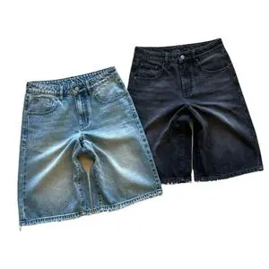 Classic men's Denim shorts with dark wash soft stretch and simple design great for everyday wear Quick Dry Denim Shorts for Men