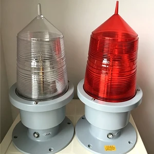 AC220V LED Aviation Obstruction Light,1600cd IP65 Auto Photocell Flashing Aircraft Warning Beacon for High-rise Building