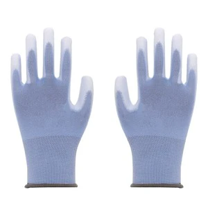 Premium 13G Polyester Liner White PU Coated Palm Anti-Static Dust-Free Clean room Electronic Assembly Safety Gloves