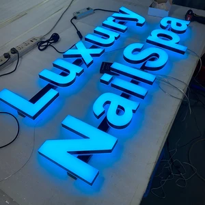 LC Sign Custom Outdoor Stainless Steel 3D Illuminated Letter Led Sign For Barber Shop Smoke Shop