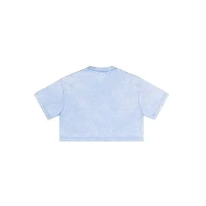 Best Sale 230gsm Vintage Women's Crop Top High Quality Acid Wash T-shirt Plus Size Short Tank Tops Featuring Solid Pattern
