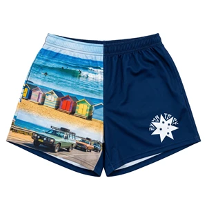 Custom Men's Retro Footy Shorts Mesh Breathable Beach Shorts Sublimation Photo Print 5 Inch Inseam Athletic Footy Shorts For Men