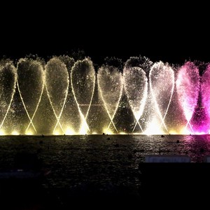 Baishui Colorful Outdoor LED Lighting 3D Jets Music Dancing Eco-Friendly Stainless Steel Commercial Lake Floating Water Fountain