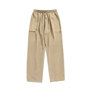 Japanese Style Retro Casual Trousers, Multi Pockets Daily Bottoms