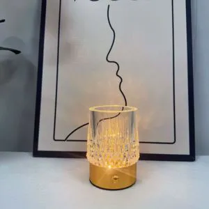 Creative rechargeable crystal vase lamp, whiskey glass, high-end glass table lamp, bar-themed glow-in-the-dark glass.