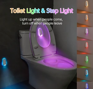 Rechargeable RGB Tolet Bowl Light - Motion Sensor LED Night Light for Bathroom, Toilet Atmosphere Lamp
