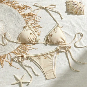 Wholesale Swimwear Customized Bathing Suits 2 Piece Set Sexy String Bikini Set Beachwear for Women