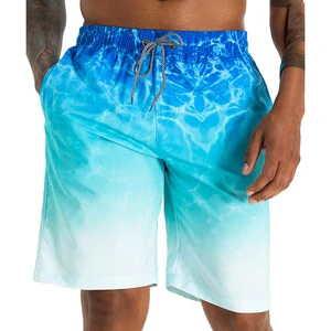 Customized Men's Swim UPF 50 Quick Dry Hawaiian Print Sublimation Drawstring Big Tall Lightweight Eco-Friendly Swimsuits Shorts