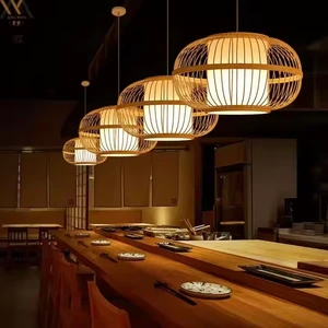 Handwoven Natural Bamboo Lamp for Home Manufacturer Chandeliers & Pendant Lights Rattan Lampshade