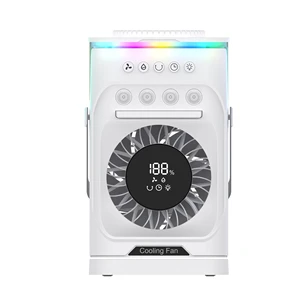 Portable Camping Misting Fan 7000mAh Battery RGB Color Lights And Auto Oscillation