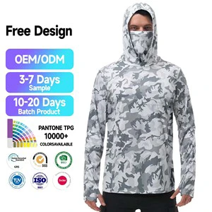 Custom Men's UPF 50+ Sun Protection Breathable Moisture Wicking Polyester Long Sleeve Fishing Shirt