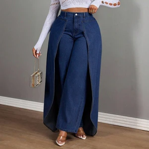 Custom Plus Size Women's Cowgirl Blue Personalized Boyfriend Jeans for Women Wholesale Loose Jeans Trousers for Women