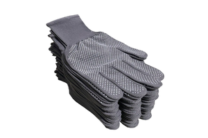 China Wholesale Double Sided PVC Dotted Gloves | Anti-Slip Blue Dots | Industrial Safety Work Gloves