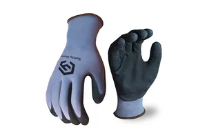 CY 15G Sandy Latex Coated Non-Slip Breathable Nylon Safety Gloves Steel Blue Shell CE Certified EN388 4121X