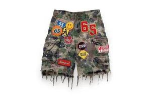 High Quality Custom Casual Men's Denim Shorts Solid Canvas Mid Waist Button Fly Lightweight Breathable Quick Dry Custom Color