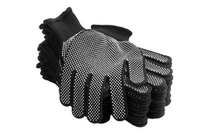Anti-slip Breathable Knitted Gloves Safety Stretchy Glove Light And Thin Polyester PVC Dotted Hand Gloves For Work