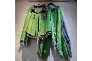 Wholesale 2025 autumn and winter new fashion casual splicing denim suit Women's Sets