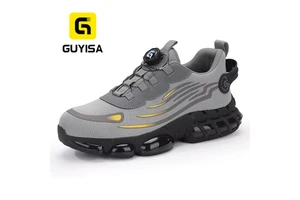 GUYISA Work Shoes For Man Sneakers Grey Construction Steel Toe Safe Shoes Anti-smashing Work Safety Shoes
