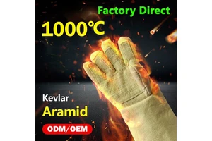 Resisting 1000 Deg.C Anti-scalding Aramid Glove Fire Retardant High Temperature Heat Resistant Industrial Safety Work Gloves