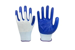 Hand Gloves 13G White Polyester Gray Nitrile Work Safety Gloves Personal Protective Equipment