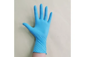 Sky Blue 4 Mil Food Grade Disposable Nitrile Safety Gloves Waterproof Puncture Proof Food Contact Gloves Food Medical Use Glove