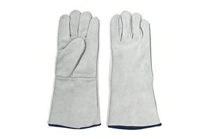 Cowhide Leather Safety Welding Gloves Anti-Slip Puncture-Resistant Breathable Abrasion Resistant Durable Elastic Wristlet 46cm