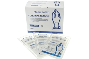 Pair Individual Packaged Disposable Sterile Latex Surgical Gloves For Medical & Veterinary Use