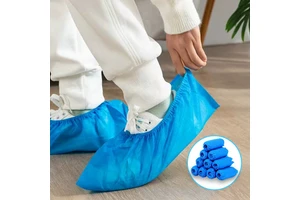 Disposable Elastic NonWoven Safety Shoe Covers Shoe Cover with ElasticThickened Durable Non-slip (A Pack of 100 Pieces )