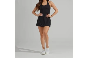 OEM Gym Jumpsuit Exercise Dress with Built-In Bra for Tennis Golf Athletic Jumping Dance and Yoga-Hidden Pockets