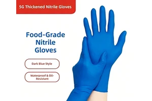 Industrial Safety Blue Nitrile Gloves Food Grade Disposable Latex Free Powderless Working Hand Protection for Kitchen Factory