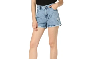 Latest Solid Color Denim Shorts Summer Women's Jeans Shorts Pants Hot Sale High Waist Women Clothing Women's Plain Dyed Shorts