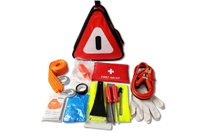 Bulk Goods Car Emergency Kit Outdoor Survival Safety Roadside Repair Tools Oxford Cloth Material Red Color 1 Year Warranty