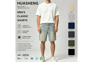 Men's Wash Denim Shorts Straight Style Summer Fashion Distressed Casual Me Short for Summer