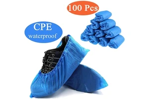 Hot Selling Disposable Medical Safety Anti-Slip Overshoe Handmade PP CPE Plastic Waterproof Shoe Covers Wholesale Cap Shoe Cover