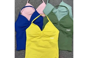New Solid-color Fitted Sports Yoga tank Top - Summer Figure-hugging Quick-drying Yoga Top