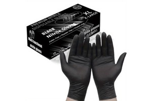 50 Pairs A Box Black Latex-Free Disposable Gloves 5 Mil Thicker Nitrile Gloves For Food Service Beauty Salon Machine Repair Work