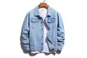 Hot Selling Men's Canvas Denim Jacket with Stand Collar High Quality Breathable Winter Design Trending High Street Style