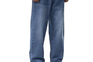 Wholesale Custom Vintage High Quality Men Denim Pants Men Loose Fit Jeans Straight Baggy Jeans Wide Leg Jeans for Men