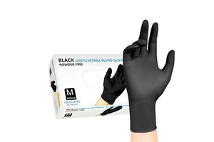 100pcs Box Packing Disposable Nitrile Gloves in Black Color for Examination Work Safety Gloves