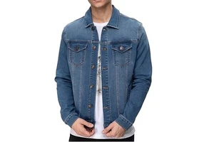 Top Selling Premium Quality Mens Denim Jeans Jacket Winter Wear Blue Jeans Jackets Chest Pockets Outdoor Waterproof Buttons