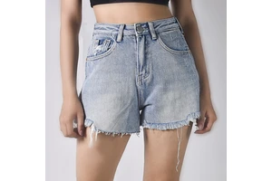 Activuswear Women's Summer Hot Denim Shorts Mid Waist Regular Fit Casual Eco-Friendly Quick Dry Breathable Anti-Wrinkle Ruffles